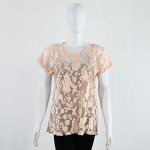 Janina Women Cream Mesh Top